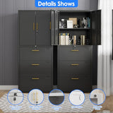 Metal Filing Storage Cabinet with Locking Doors and Adjustable Shelf for Home, Office