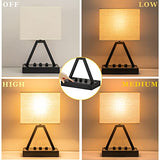 Briever Touch Control Table Lamp, 3-Way Dimmable Desk Lamp with USB C & USB A and AC Outlet