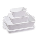 Sweejar Ceramic Baking Dish Lasagna Pans with Trivet, Rectangular Bakeware for Cooking, Kitchen, Cake Dinner, Banquet, 15.3x 9.6 x 2.8 Inches of Casserole Dishes（White）