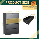 4 Drawer Lateral File Cabinet with Lock, Metal File Cabinets for Home Office