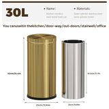 LEASYLIFE Gold Trash Can, 8 Gallon Trash can with lid,Large Capacity FILP lid Kitchen Trash can for Bathroom