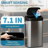BestOffice 22 Gallons Automatic Sensor Large Kitchen Trash Can with Stainless Steel