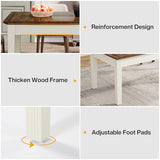 Dining Table for 4-6 People, 62-Inch Rectangular Kitchen Table with Solid Wood Legs, Modern Farmhouse Dinner Table for Dining Room