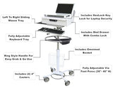 Omnimed Laptop Security Stand with E-Lock Med Drawer