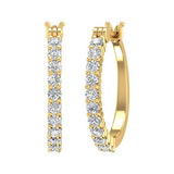 0.25 to 0.75 Carat Natural Diamond Hoop Earrings for Women