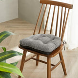 Quilmfoam 16.5"x15.5" Kitchen Chair Cushions Set of 4 for Dining Chair, Soft Tufted Non-Slip Memory Foam, Dark Grey