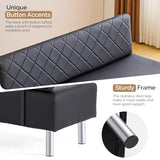 OmySalon Waiting Room Bench with Back, 58.6’’ Office Guest Chair Upholstered Reception Seating