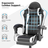 OS MOTOR Gaming Chair with Headrest and Lumbar Support, Ergonomic High Back Office Chair (White)