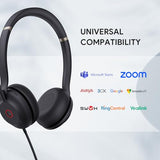 USB Headset with Noise Cancelling Microphone,Wired Headset for PC Laptop