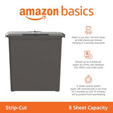 8-Sheet Strip Cut Paper, CD, and Credit Card Shredder, 3.4 gallons, Black Amazon Basics