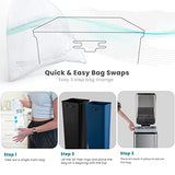 Home Zone Living 13 Gallon Slim Kitchen Trash Can with Dual Compartments for Trash and Recycling