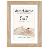 decorUhome Solid Oak Wood 5x7 Picture Frame, Display Pictures 4x6 with Mat or 5x7 without Mat, Wall & Tabletop Display Photo Frame, Natural, 1 Pack