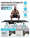 Gonex 31.5" Extra Wide Camping Cot with Leg Extenders 2 in 1 Portable Folding Cot for Adults Height Adjustable Supports 350lbs Sleeping Bed for Backpacking Travel Beach Home (Black)