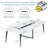 8FT Conference Table, 94.48L x 47.24W x 29.52H Inches Large Boat Shaped Meeting Seminar Table with Cable Grommets