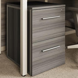 NBF File Cabinet 2 Drawer Office Storage Pedestal with Locking Drawer, Gray