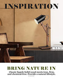 ELYONA Touch Control Desk Lamp with Wireless Charging & USB Port, Sapele Wood Reading Task Light, Adjustable, Swing Arm Table Lamp, Black