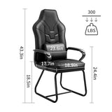 Leather Office Guest Chair No Wheels High Back Computer Reception Chairs