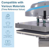 Double Station Swing Away Heat Press with LCD Digital Control, Air Compressor Powered