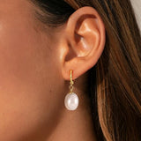 YOIHUR Pearl Earrings for Women, 14K Gold Plated Pearl Drop Dangle Earrings Zircon Stud Earrings Trendy Hypoallergenic Wedding Gold Hoop Earrings Bridesmaid Jewelry Gift