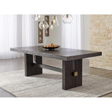 Signature Design by Ashley Burkhaus Rectangle Dining Room Extension Table, Removable Center Leaf, Seats up to 8, Wood, 40" W x 90" D x 30.25" H, Dark Brown