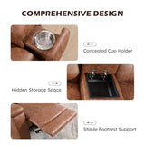 Faux Leather Manual Reclining Sofa Furniture Set, Manual Recliner Chair