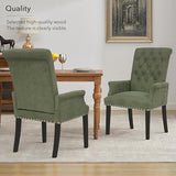 adochr Upholstered Fabric Accent Dining Chair, Arm Dining Chair with Elegant Tufted Club for Dining Room