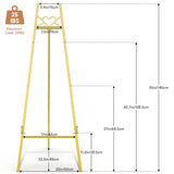 56" Gold Easel Stand for Sign, Heavy Duty Display Easel with Adjustable Chain