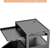 AV Cart with Keyboard Tary and Locking Cabinet Laptop Cart on Wheels Utility Carts and Pullout Tray