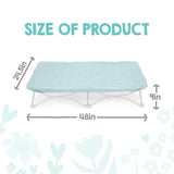 Regalo My Cot® Portable Toddler Bed with Fitted Sheet, Foldable Kids Travel Bed & Camping Cot, Includes Washable Quilted Sheet, 48” x 24.5” x 9”, Seafoam