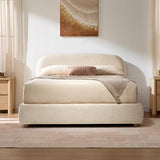 ModernMate Queen Lift Up Storage Bed Frame with Adjustable Headboard, Beige