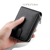 HBJWOV Men Genuine Leather Wallet Blocking Credit Card Holder Male