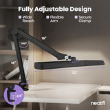 Neatfi XL 2,500 Lumens 30W LED Task Lamp – 22” Wide Shade | 324 SMD LEDs | 5 Light Modes