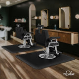 mefeir 4’x 5’x 5/8'' Thick Salon Mat for Hair Stylist, Barber Floor Mats with Round Base