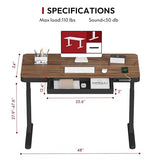 Standing Desk with Drawer, Electric Height Adjustable Home Office Desk with Storage & USB Ports