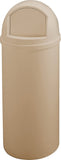 Rubbermaid Commercial Products Marshal Products Classic Outdoor/Indoor Trash Can with Lid, 15-Gallon, Beige, Round, Garbage Container/Waste Basket for Lobby/Office/Restroom/Restaurant/School