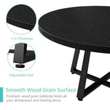 Black Round Dining Table for 6 - Modern Circle 51 Inch Large Room Kitchen Dinning Tables for 4 to 6 Person