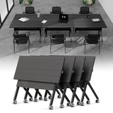 Folding Conference Room Tables, Modern Large Flip Top Mobile Meeting Tables