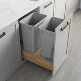 Dowell 2 Pack 50Qt Wastebasket Trash Container, 9/13Gal, Plastic, Stackable