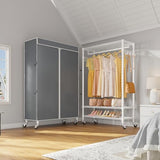 VIPEK R3C Portable Closet with Cover - Heavy Duty Freestanding Clothes Rack with Wheels & Hanging Rod & Side Hooks, 36.6" Lx17.3 Wx72.4 H