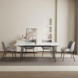 Dining Table (62.9" to 94.4") for 6 to 10 - Modern Rectangular Sintered Stone Table with High Hardness and Easy