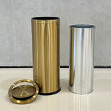 LEASYLIFE Gold Trash Can, 8 Gallon Trash can with lid,Large Capacity FILP lid Kitchen Trash can for Bathroom