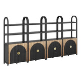 BELLEZE Book Shelf 72" Tall Arched Bookcase with Storage