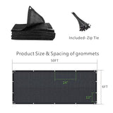 6' x 50' Black Privacy Screen Fence Heavy Duty Fencing Mesh Shade Net Cover for Outdoor Panel