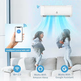 Towallmark 22 SEER2 12000 BTU Ductless Mini Split AC with Heater, 110V WiFi-Enabled Inverter Air Conditioner for Rooms up to 550 Sq.Ft, Includes Remote Control