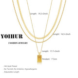 YOIHUR Gold Necklaces for Women, 14K Gold Plated Dainty Stackable Stack Choke Necklaces, Trendy Layering Pendant Necklace Set Jewelry for Women Gifts