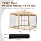 10x10ft Pop-Up Canopy, Outdoor Screen Tent with Mesh Mosquito Netting Sidewalls, Waterproof & UV-Block Shade Shelter for Camping, Picnic, Deck & Backyard Events