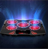 Laptop Cooling Pad Notebook Cooler for Desk and Lap Use Laptop Fan Stand 5 Adjustable Heights with 5 Quiet Fans and Phone Holder for 12