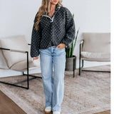 Talakeno Womens Fleece Sweatshirt Half Zip Sherpa Pullover Jackets Warm Long Sleeve Vintage Hiking Coat with Pockets(Dark-Grey,XS)