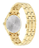 Versace Greca Time GMT Men’s Watch, Swiss Made Luxury Designer Watch with Black Guilloche Dial, Gold IP 41mm Stainless Steel Case, Gold Bracelet, Deployant Clasp, Date Display, 5 ATM