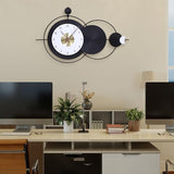 Anmotpe Large Wall Clock Black Modern Wall Clocks Nordic Style Clock Non Ticking Battery Operated Big Wall Clocks for Living Room, Kitchen, Dining Room, Bedroom-36.8X22inch